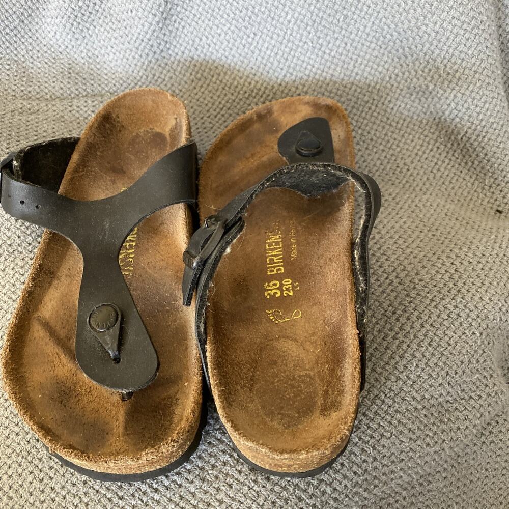 C22 Birkenstock 230 L5 36 Gizeh Birko Flor Black.